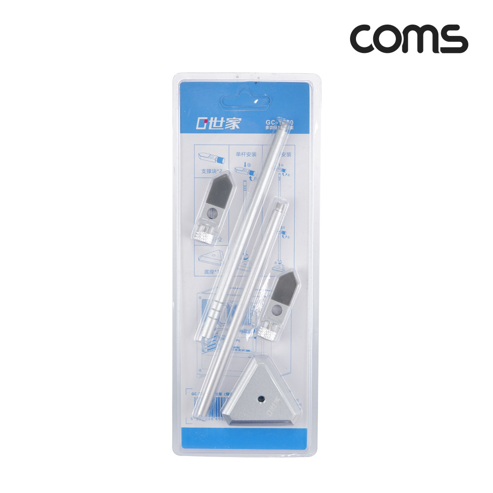 Coms 이중 그래픽카드 가이드, VGA GPU 수직 거치대, 지지대, 2단 홀더, 알루미늄 받침대, 브라켓 고정, 높이 조절, Silver