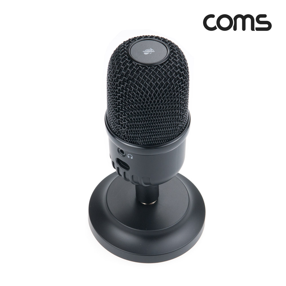 Coms 미니 스탠딩 콘덴서 마이크, USB 유선, 탁상용, 가벼운 마이크, 192KHz 24Bit, 음성 녹음, 음소거 터치, 1인 미디어 인터넷방송
