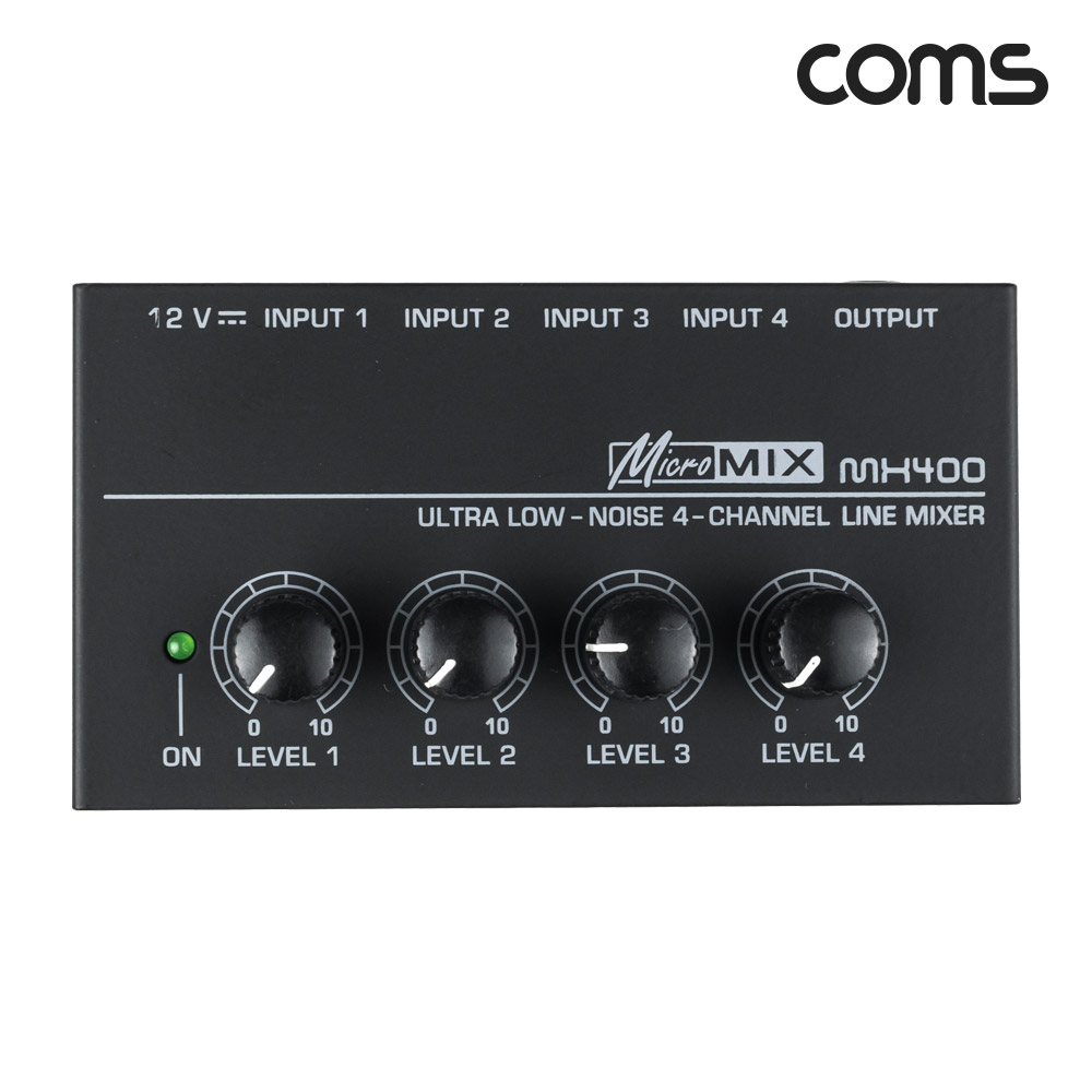 Coms 4채널 전문 사운드 키보드 믹서 +16dBu 오디오 분배 키보드