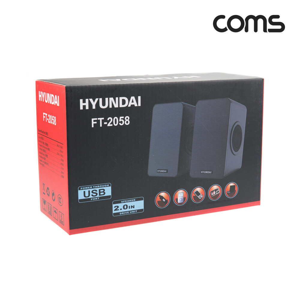 Coms USB 미니 2채널 스피커 / 스테레오 3.5mm / 3W x 2