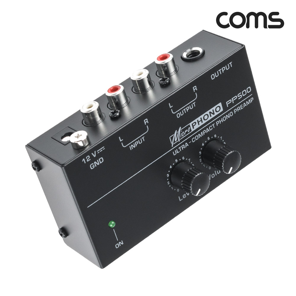 Coms 미니 프리앰프 턴테이블 볼륨 빛 레벨 조절 컨트롤