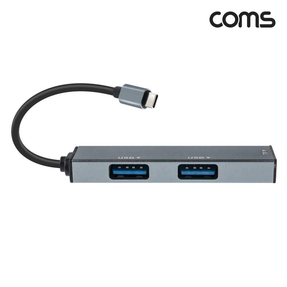 Coms USB 3.1 (Type C) 멀티 허브 3in1 USB 2.0 x 2포트 2port 외장형 카드리더기 Micro SD TF카드 C타입