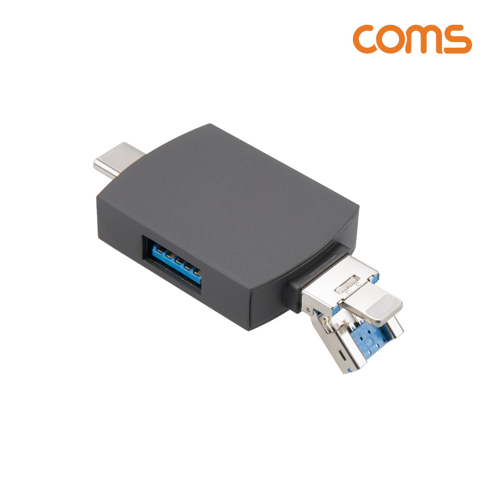 Coms 멀티 OTG 카드리더기(iOS 8Pin), SD카드, TF/Micro SD, USB 3.1 (Type C), USB-C, USB-A, 8핀, 미니, 휴대용