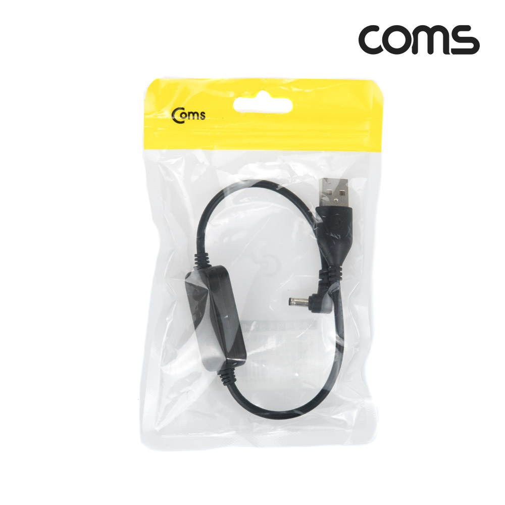 Coms USB 전원(DC 3.5) 승압 케이블 30cm / 5V -> 12V 0.8A