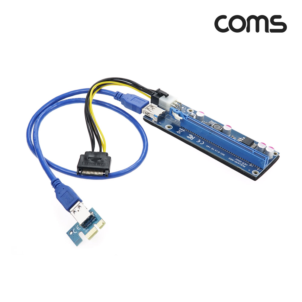 Coms PCI Express 어댑터 키트, PCI E, 1X TO 16X, 아답터 키트, 비트코인, 채굴전용, 변환 어답터, PCB 키트