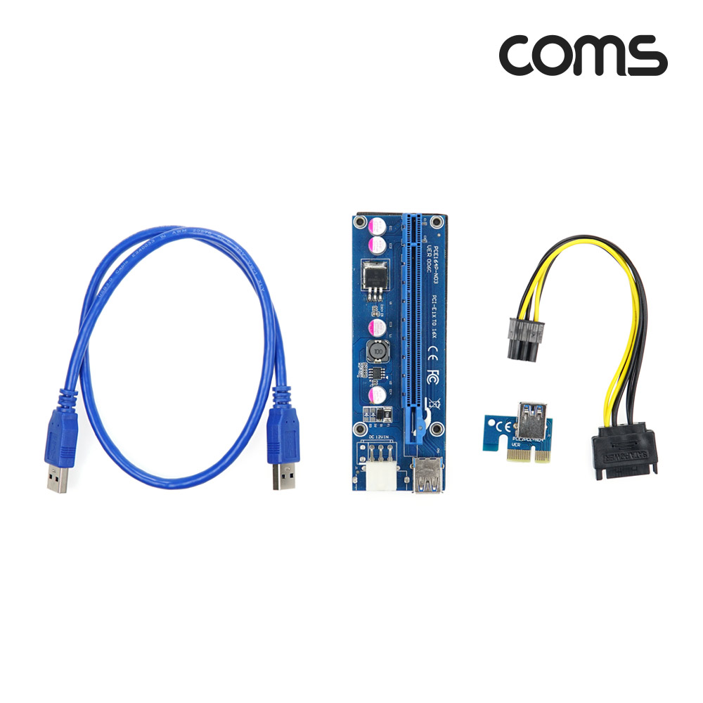 Coms PCI Express 어댑터 키트, PCI E, 1X TO 16X, 아답터 키트, 비트코인, 채굴전용, 변환 어답터, PCB 키트