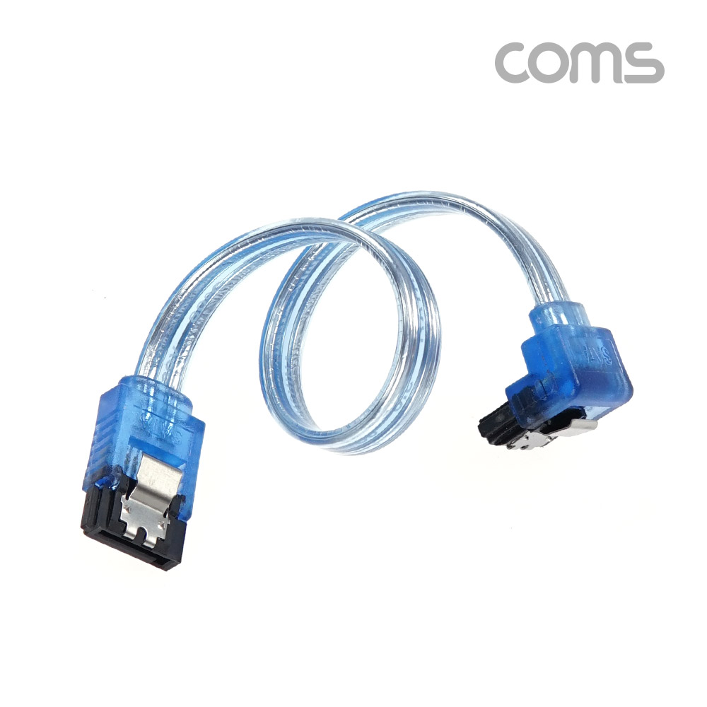 Coms SATA 하드(HDD) 케이블 (SATA3) - Blue / 6.0Gbps, 꺾임형 / 20cm