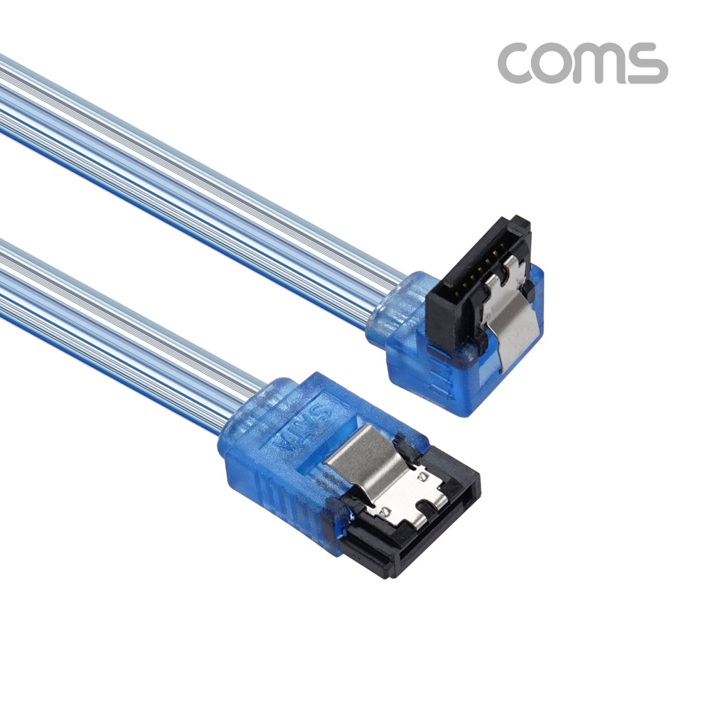 Coms SATA 하드(HDD) 케이블 (SATA3) - Blue / 6.0Gbps, 꺾임형 / 20cm