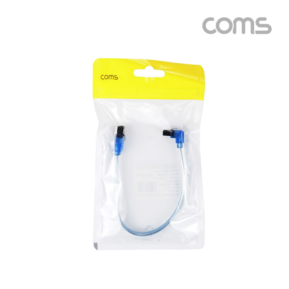 Coms SATA 하드(HDD) 케이블 (SATA3) - Blue / 6.0Gbps, 꺾임형 / 20cm