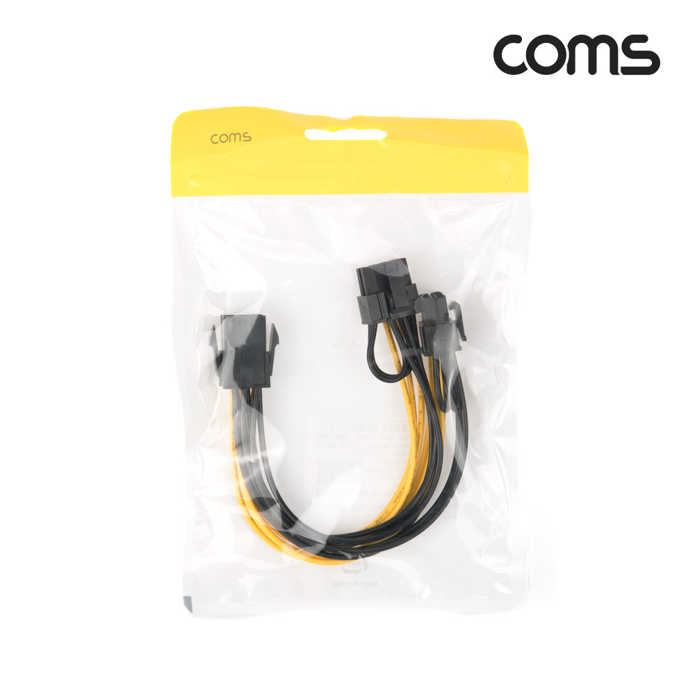 Coms 그래픽 카드 6핀 전원(12V) Y형 젠더 케이블 분배, 6P(F) to 8P/6P(M)x2