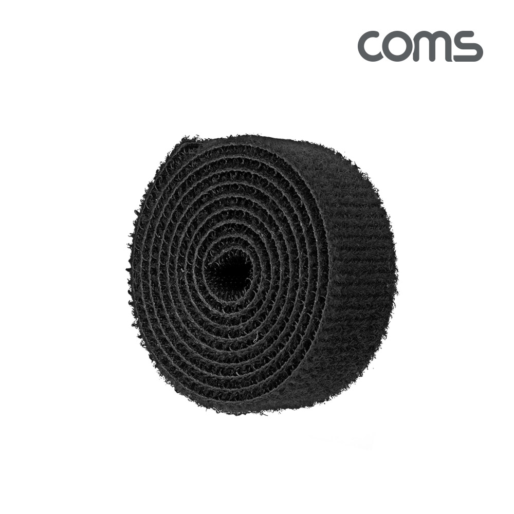Coms 케이블 타이-벨크로 테이프(검정)