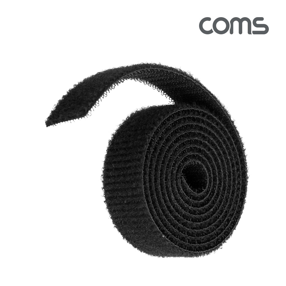 Coms 케이블 타이-벨크로 테이프(검정)