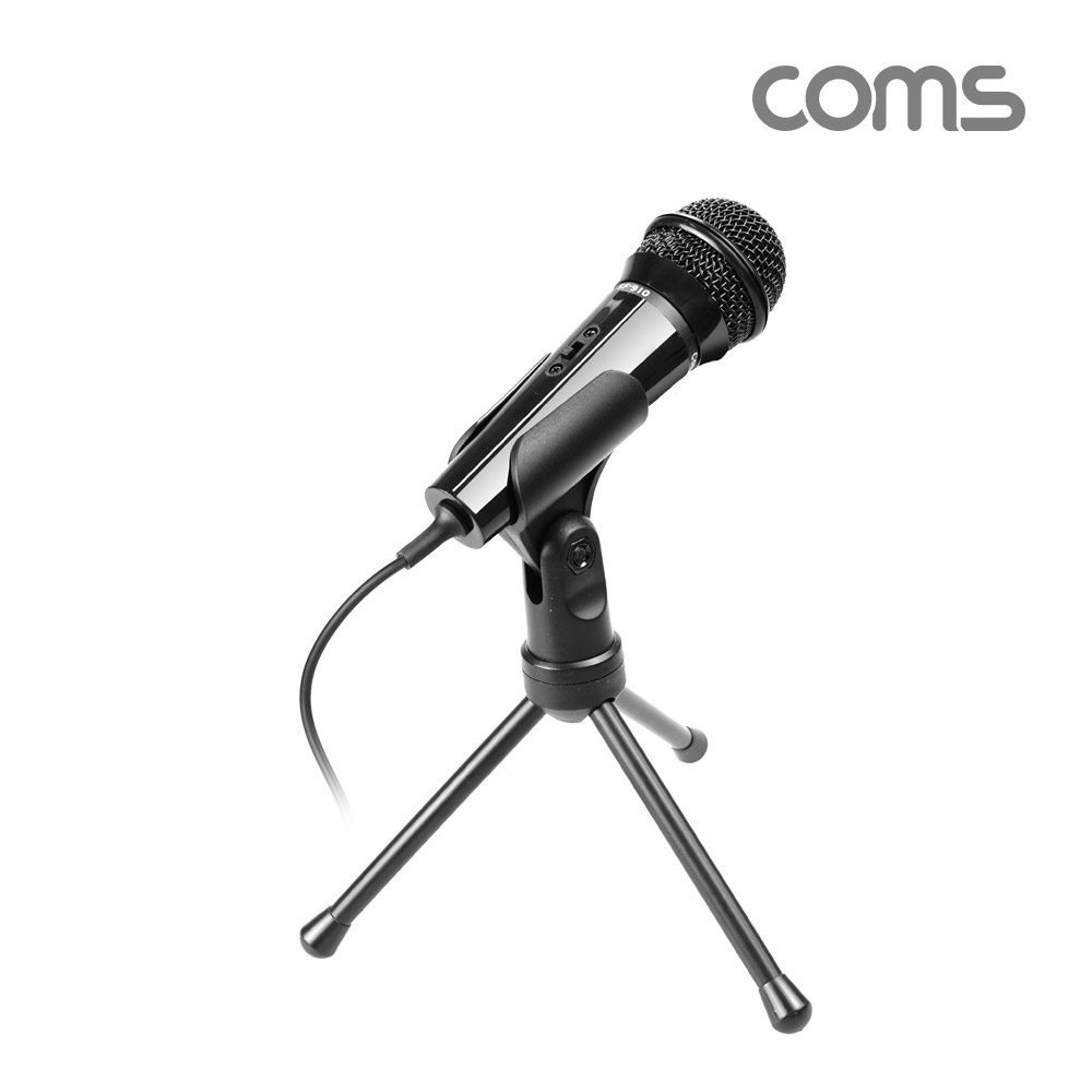 Coms 콘덴서 유선 마이크 black / 스테레오 3.5mm 3극 케이블