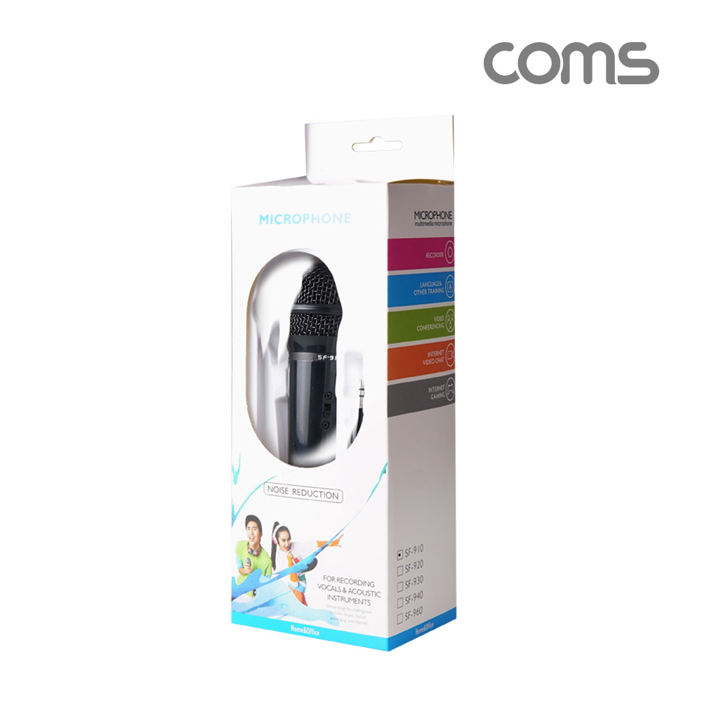 Coms 콘덴서 유선 마이크 black / 스테레오 3.5mm 3극 케이블