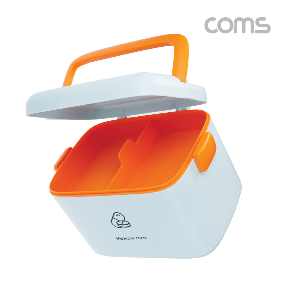 Coms 의약품 공구함, 2단분리 다용도 구급함, 가정용, 휴대용, 사무용, 파스텔