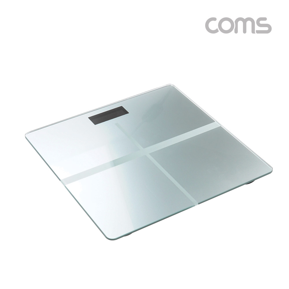 Coms 디지털 체중계, 강화유리 4mm, 백라이트 센서, 최대 180Kg