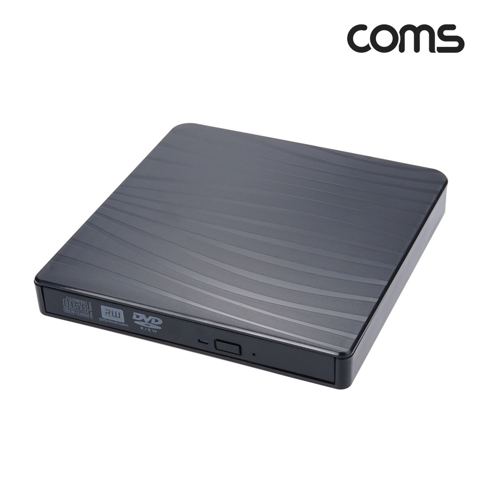 Coms USB 3.1(Type C) 외장형 ODD, DVD RW(Read/Writer) USB 2.0 Black