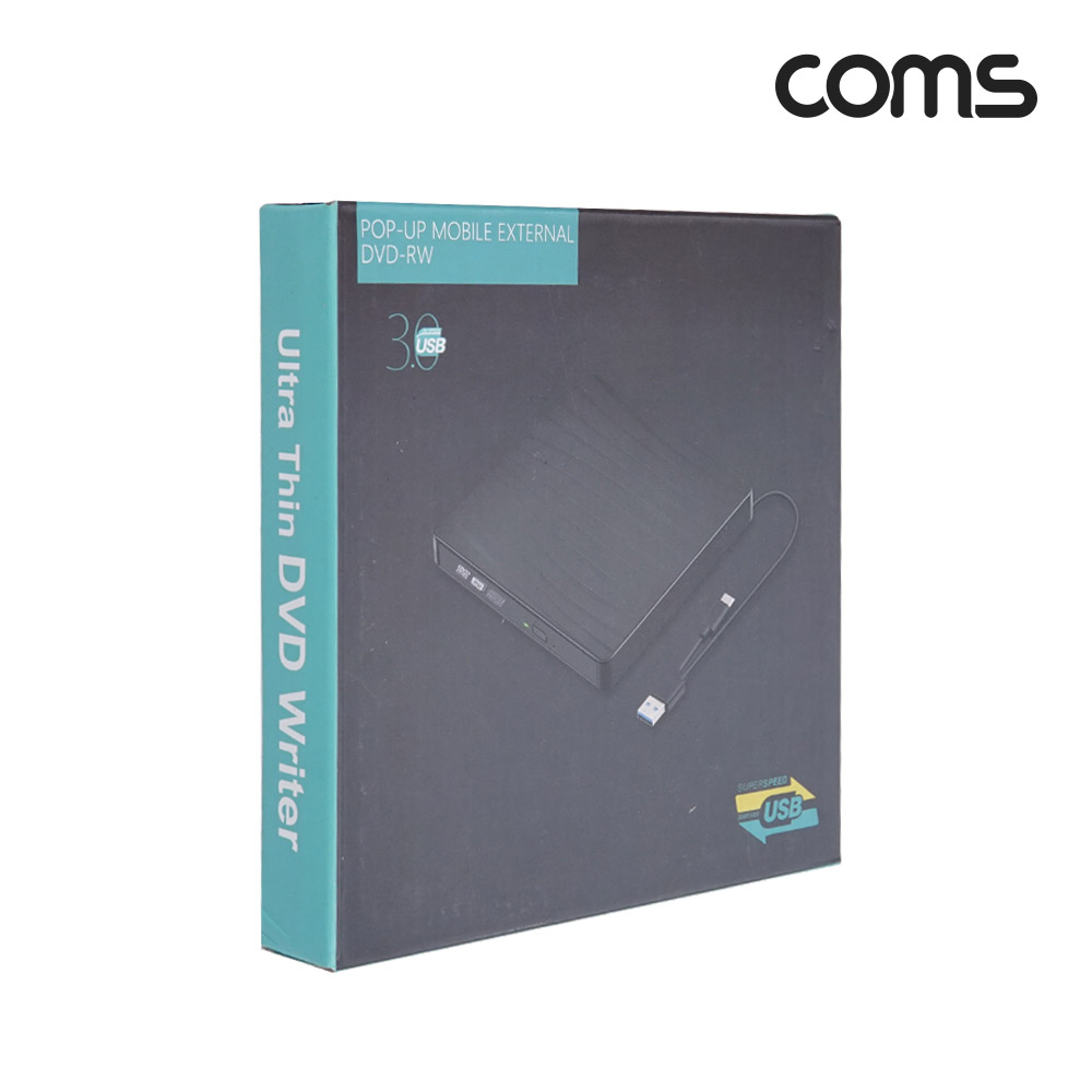 Coms USB 3.1(Type C) 외장형 ODD, DVD RW(Read/Writer) USB 2.0 Black