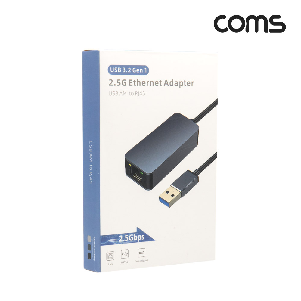 Coms USB 3.0 to 기가비트 이더넷, 어댑터, 컨버터, 2.5Gbps, Gigabit Ethernet 허브 RJ45 네트워크 기가 랜 LAN