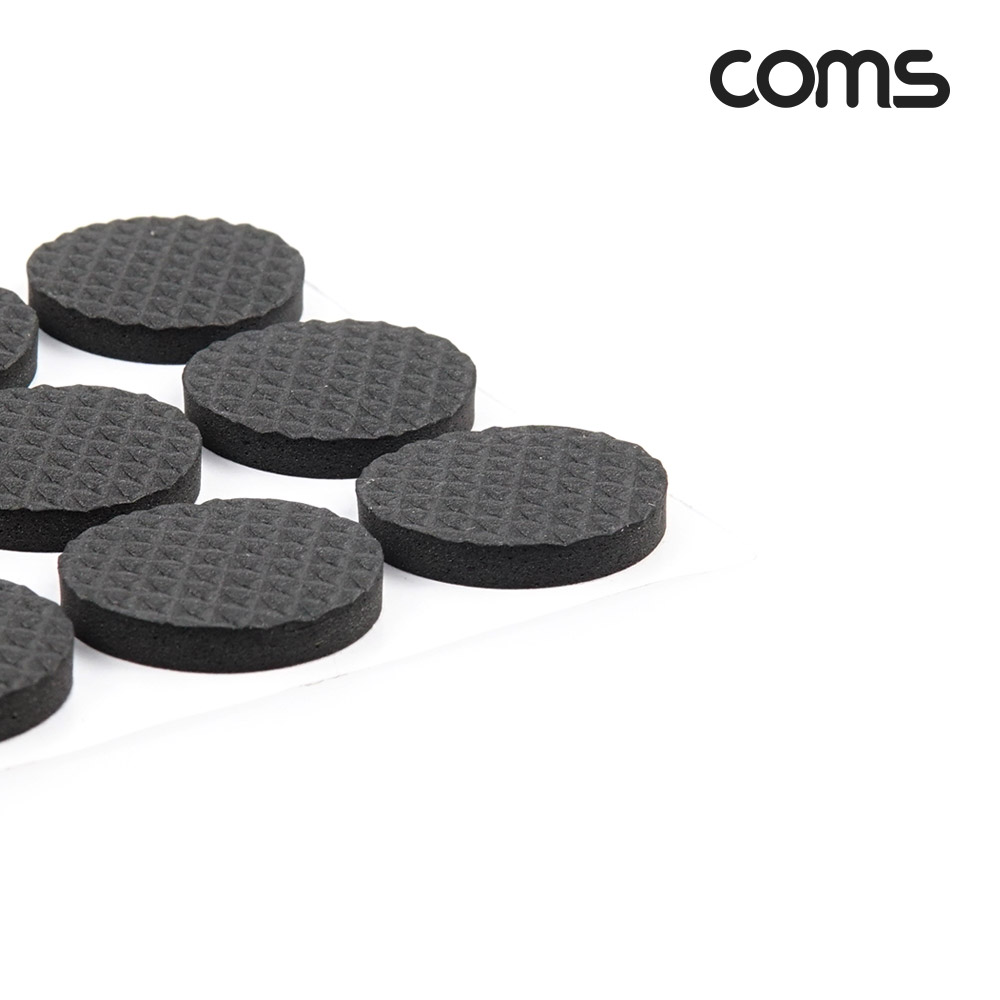 Coms 소음방지 스티커, 18개입, 원형/블랙/EVA, 패드 스티커, 미끄럼 충격 긁힘 방지, 가드