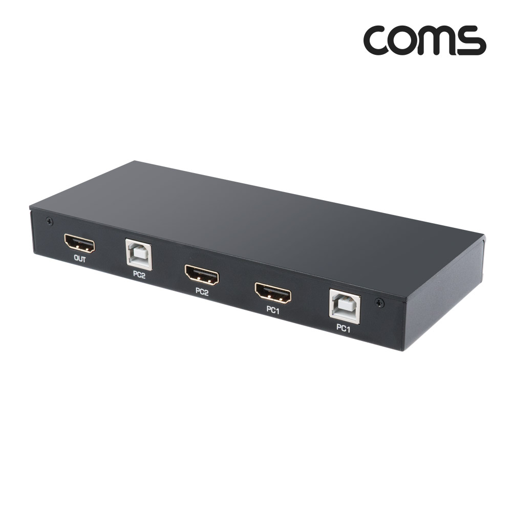 Coms 2포트 HDMI 2.0 KVM 스위치(2x1), 4K@60Hz, PC 2대 연결, USB 주변장치 연결