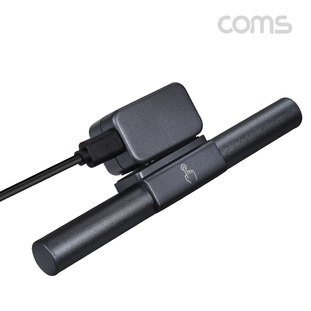 Coms 노트북 거치 LED 조명, 조명바, USB 램프, 상시전원, 터치, 3~10mm 거치 가능, 독서, 공부, C타입, USB 3.1(Type C), 케이블 젠더 포함