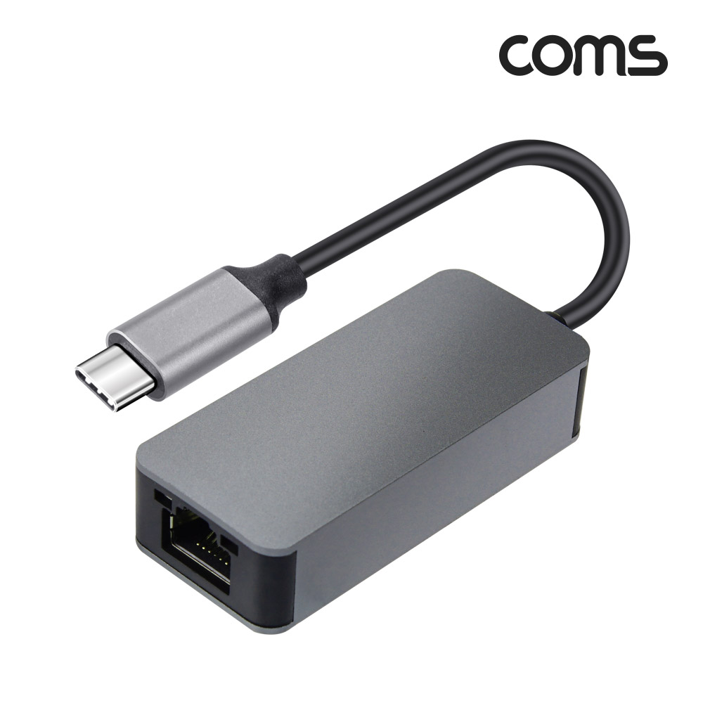 Coms USB 3.1 type C to 기가비트 이더넷, 어댑터, 컨버터, 2.5Gbps, Gigabit Ethernet 허브 RJ45 네트워크 기가 랜 LAN, C타입