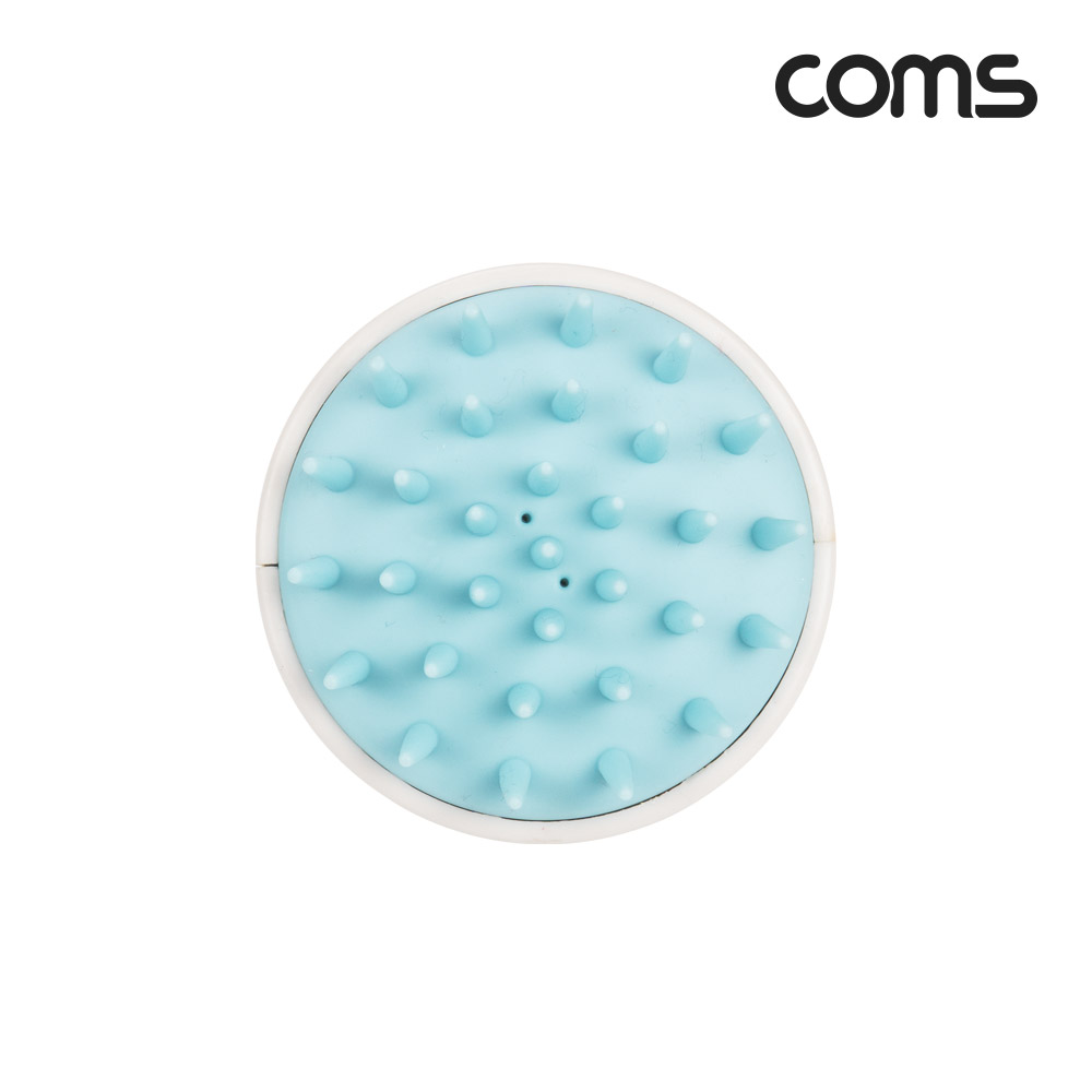 Coms 샴푸 두피 브러쉬 마시지 실리콘 헤어 솔 케어 Blue
