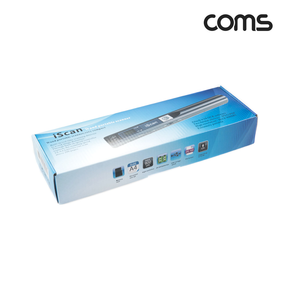 Coms 휴대용 무선 스캐너 스캔 미니 소형 핸드 핸디형 포터블 Black 배터리미포함