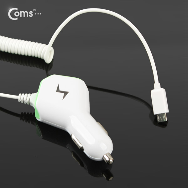 Coms 차량용 USB 1P 시가잭+충전케이블(Micro B),5V/2.1A / 시거잭