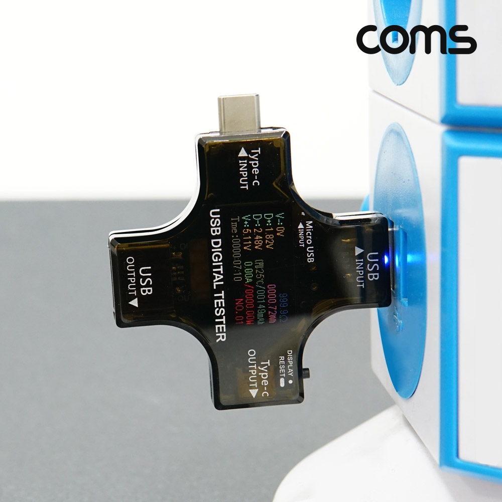 Coms USB 테스터기(전류/전압 측정) / USB 3.1, Type C, C타입, USB 2.0, Micro 5Pin 마이크로 5핀
