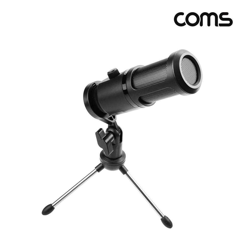 Coms RGB LED 콘덴서 마이크, 미니 스탠딩, USB 유선, USB 3.1, Type C, C타입, 탁상용, 가벼운 마이크, 192KHz 24Bit, 음성 녹음, 음소거 터치, 1인 미디어 인터넷방송