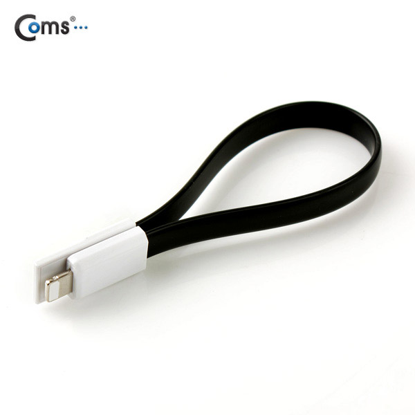 Coms iOS 스마트폰5 8핀 (8Pin) 케이블(Flat형/자석), Black, 20cm