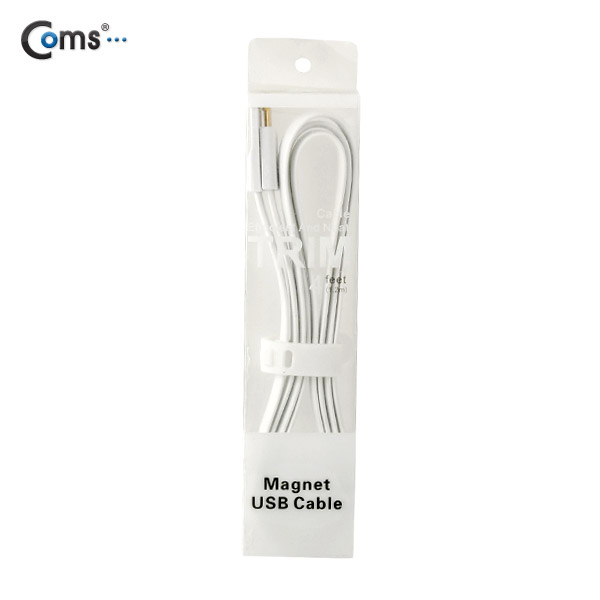 Coms USB/Micro USB(B) 케이블(Flat형/자석), White, 1.2M