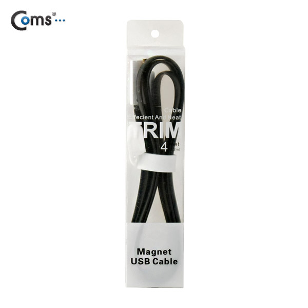 Coms USB/Micro USB(B) 케이블(Flat형/자석), Black, 1.2M