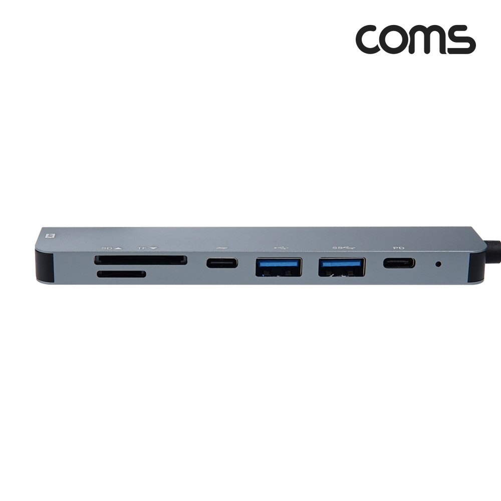 Coms USB 3.1 Type C 멀티 도킹 스테이션 컨버터 허브, HDMI 4K@30Hz 모니터 미러링, C타입 PD 충전, 데이터, SD, TF, Micro SD, USB 3.0, USB 2.0