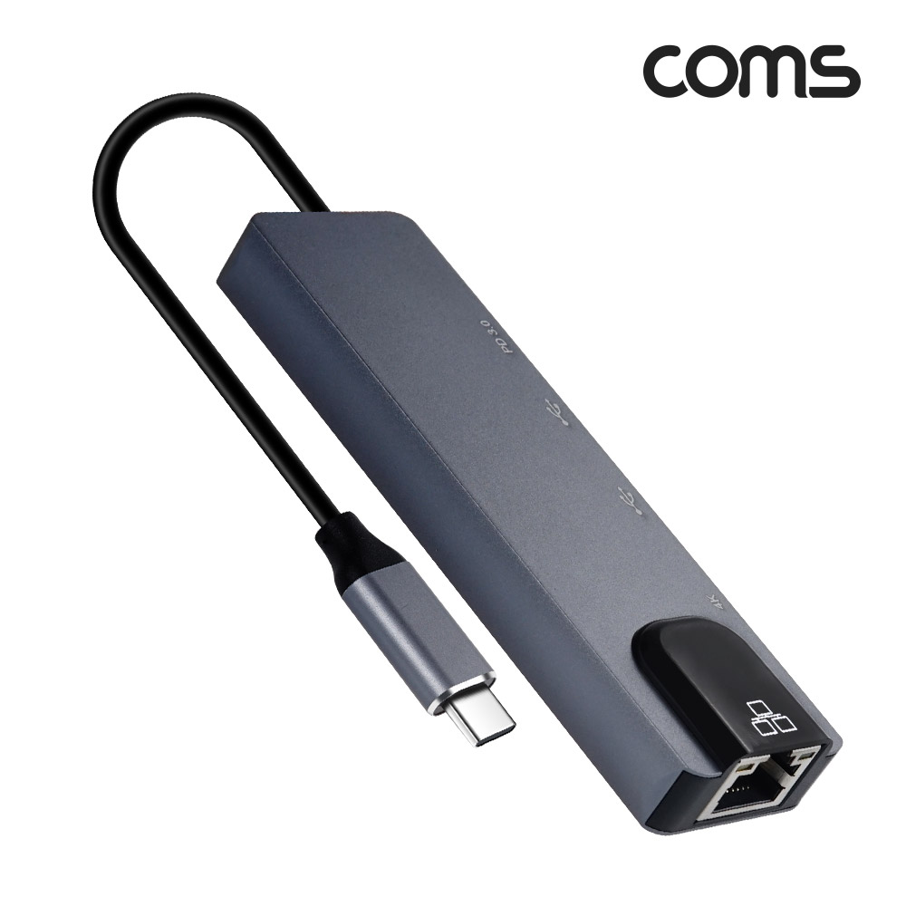 Coms USB C타입 멀티 허브 도킹스테이션 HDMI 4K@30Hz VGA USB 3.1(Type C) PD USB 3.0 RJ45 이더넷 랜 LAN