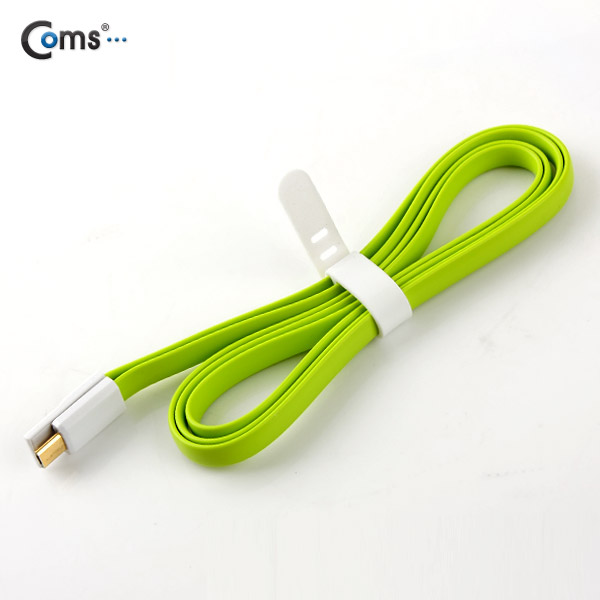 Coms USB/Micro USB(B) 케이블(Flat형/자석), Green, 1.2M