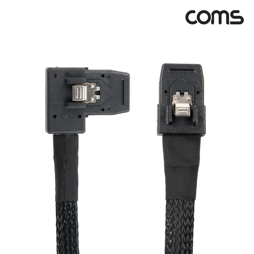 Coms Mini SAS SFF-8087 케이블 내장형 Internal 측면 좌향꺾임(꺽임) 50cm