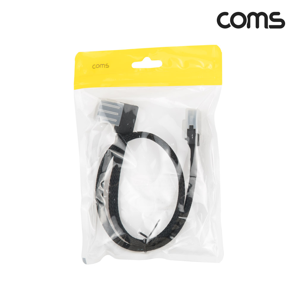 Coms Mini SAS SFF-8087 케이블 내장형 Internal 측면 좌향꺾임(꺽임) 50cm