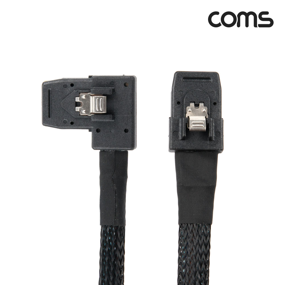 Coms Mini SAS SFF-8087 케이블 내장형 Internal 측면 우향꺾임(꺽임) 50cm