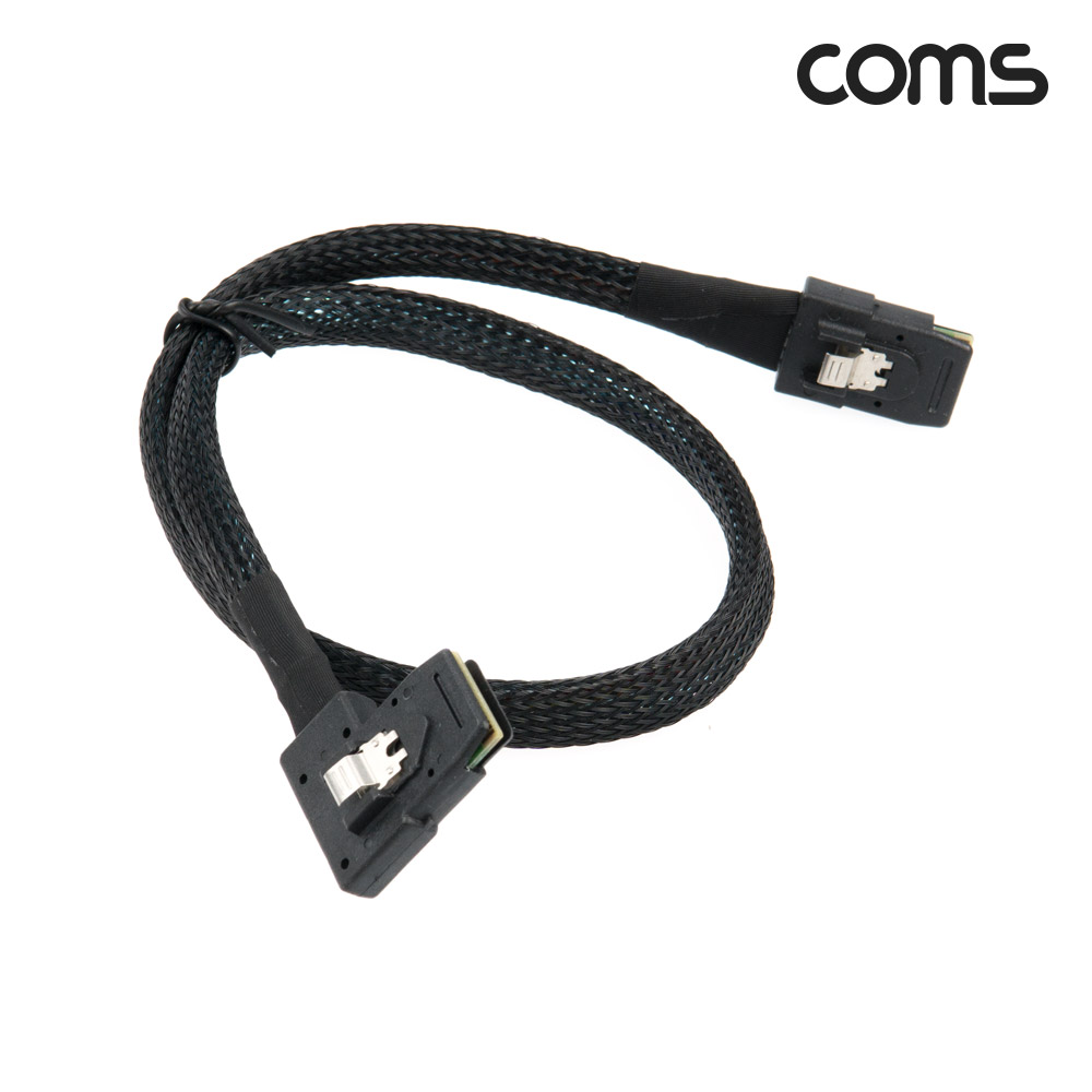 Coms Mini SAS SFF-8087 케이블 내장형 Internal 측면 우향꺾임(꺽임) 50cm