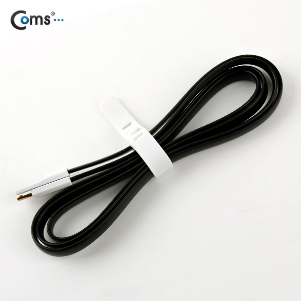Coms USB/Micro USB(B) 케이블(Flat형/자석), Black, 1.2M