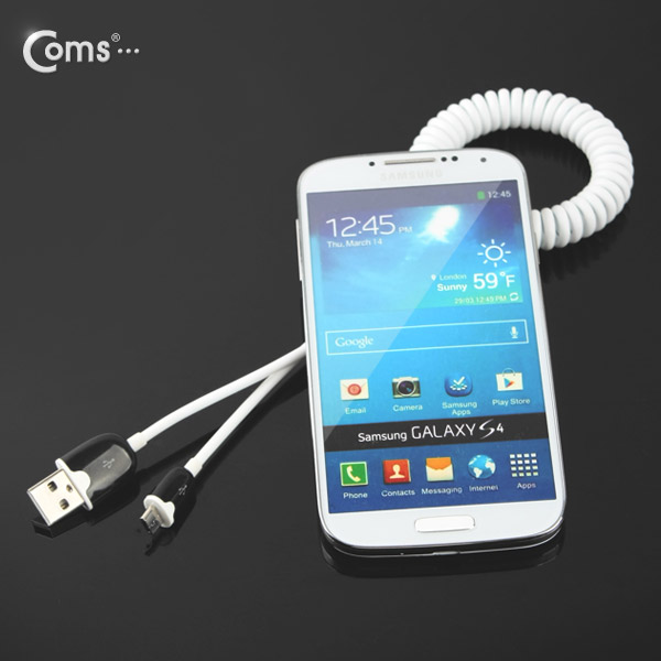 Coms USB/Micro USB(B) 케이블(스프링), 30cm-1M / White
