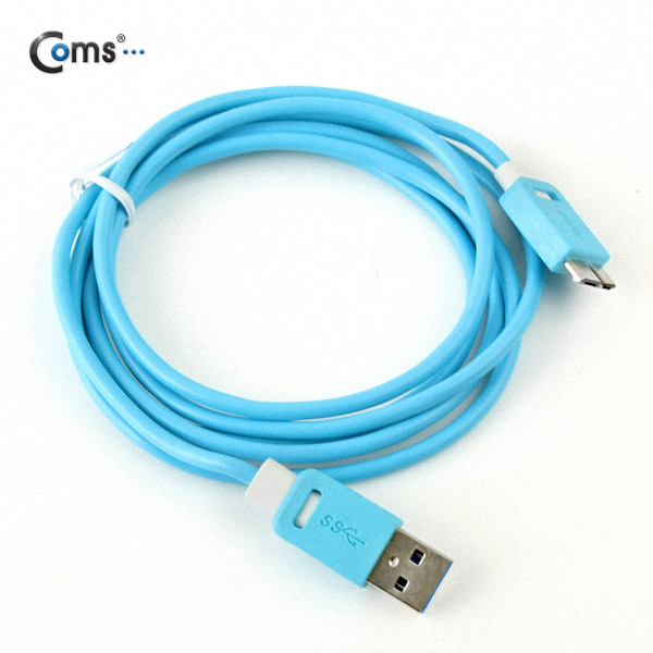 Coms 갤럭시 노트3, S5 / Micro USB(B) 케이블, Sky Blue, 1.5