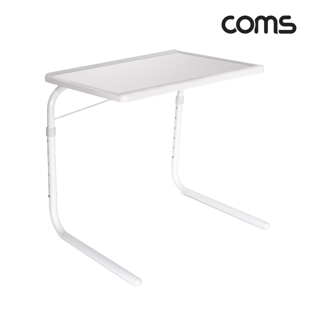 Coms 이동식 간이 테이블 사이드 책상 스탠드 1인가구 침대 소파 독서대 베드트레이 높이 각도조절