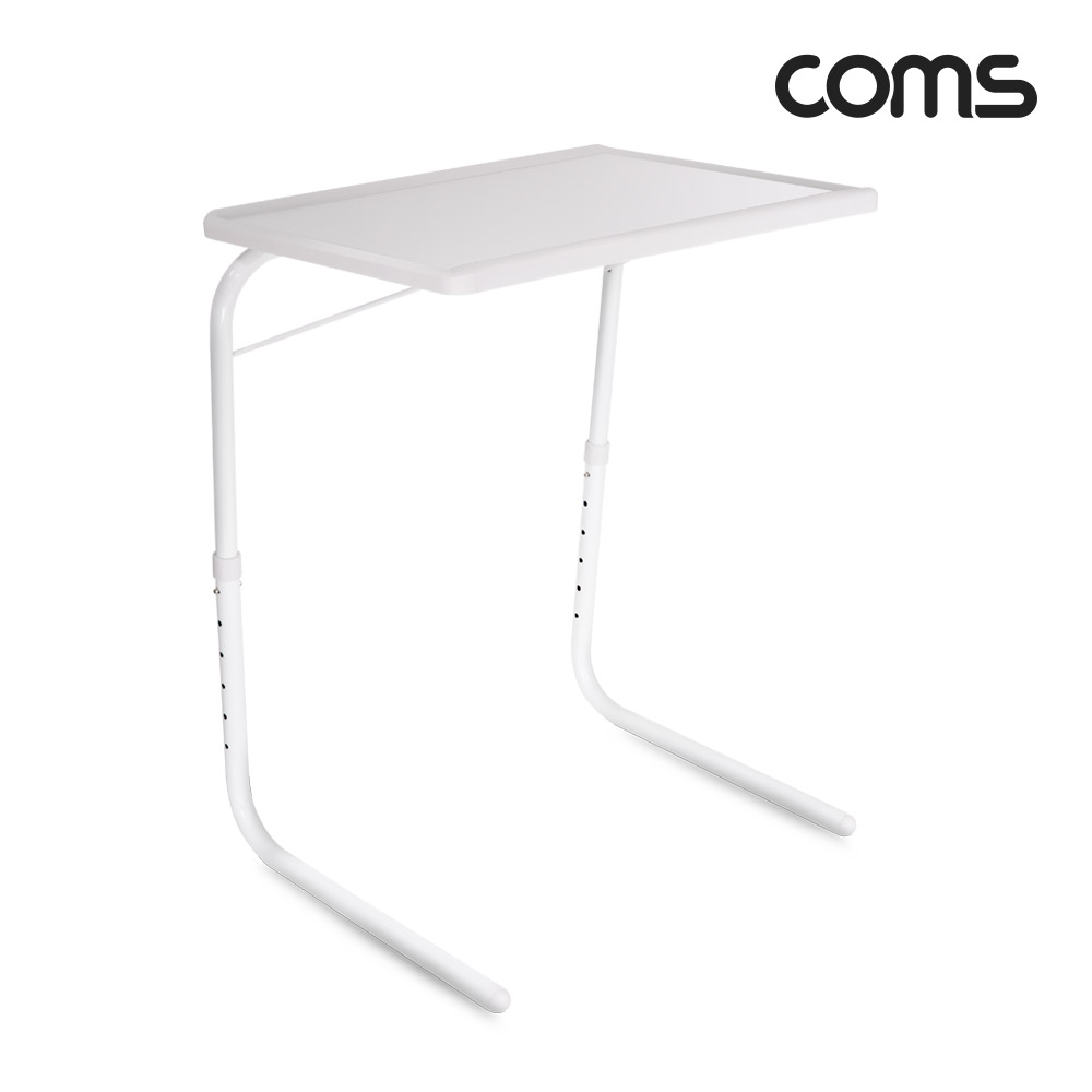 Coms 이동식 간이 테이블 사이드 책상 스탠드 1인가구 침대 소파 독서대 베드트레이 높이 각도조절