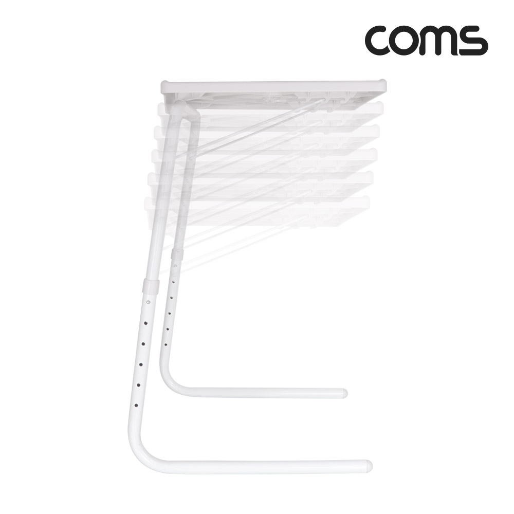 Coms 이동식 간이 테이블 사이드 책상 스탠드 1인가구 침대 소파 독서대 베드트레이 높이 각도조절