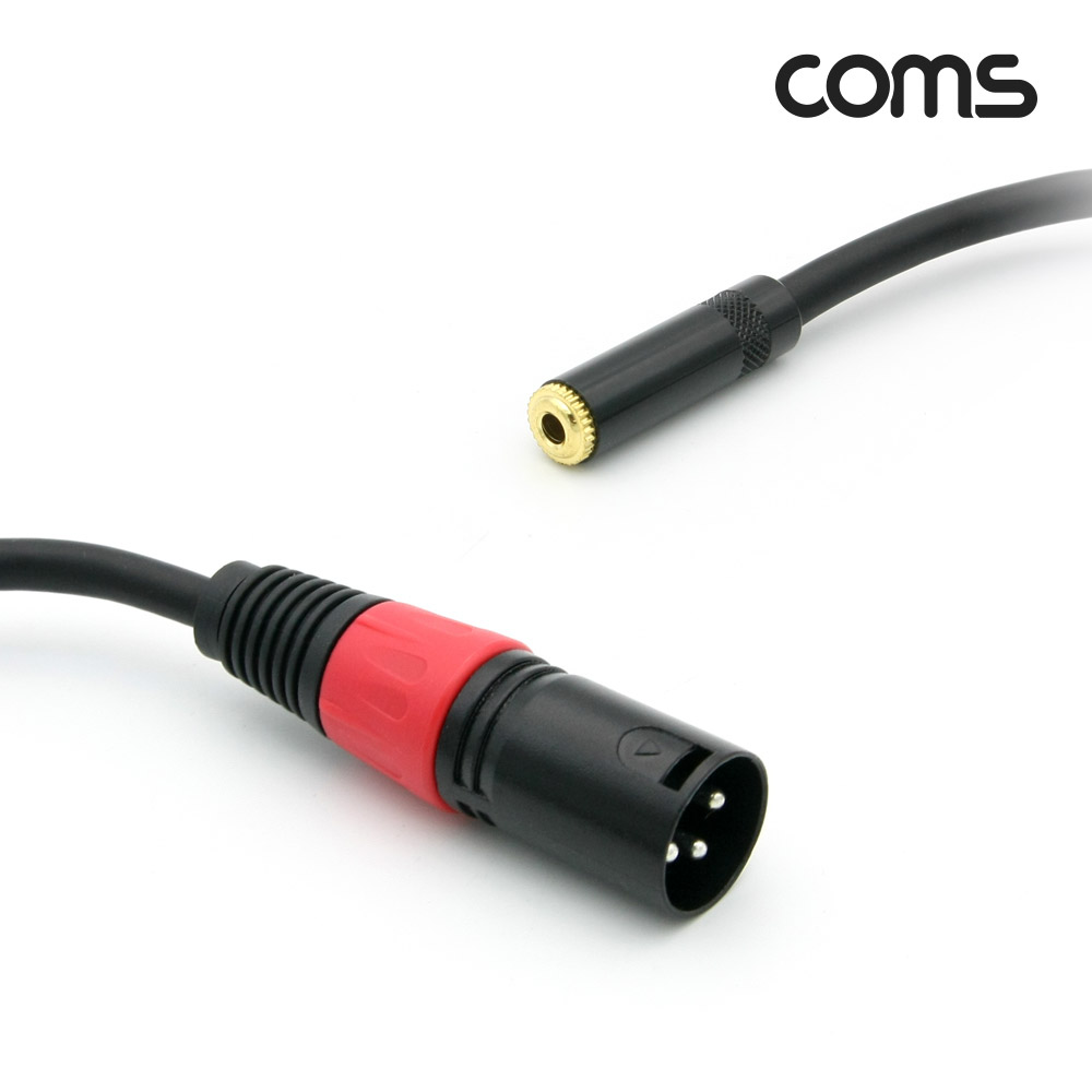 Coms 캐논 변환 케이블 20cm 캐논 XLR M to 3.5mm 스테레오 F (Canon, 3P mic)