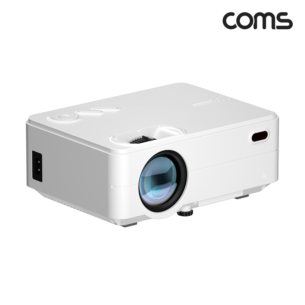 Coms 스마트 빔프로젝터 무선 와이파이 WiFi 미러링 1080P FHD 입력지원 2000루멘, 1280x720 출력 Airplay 지원